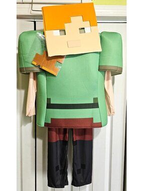 Minecraft Alex Deluxe Costume Girls 4-6X Kids Mask Disguise Halloween Pixelated